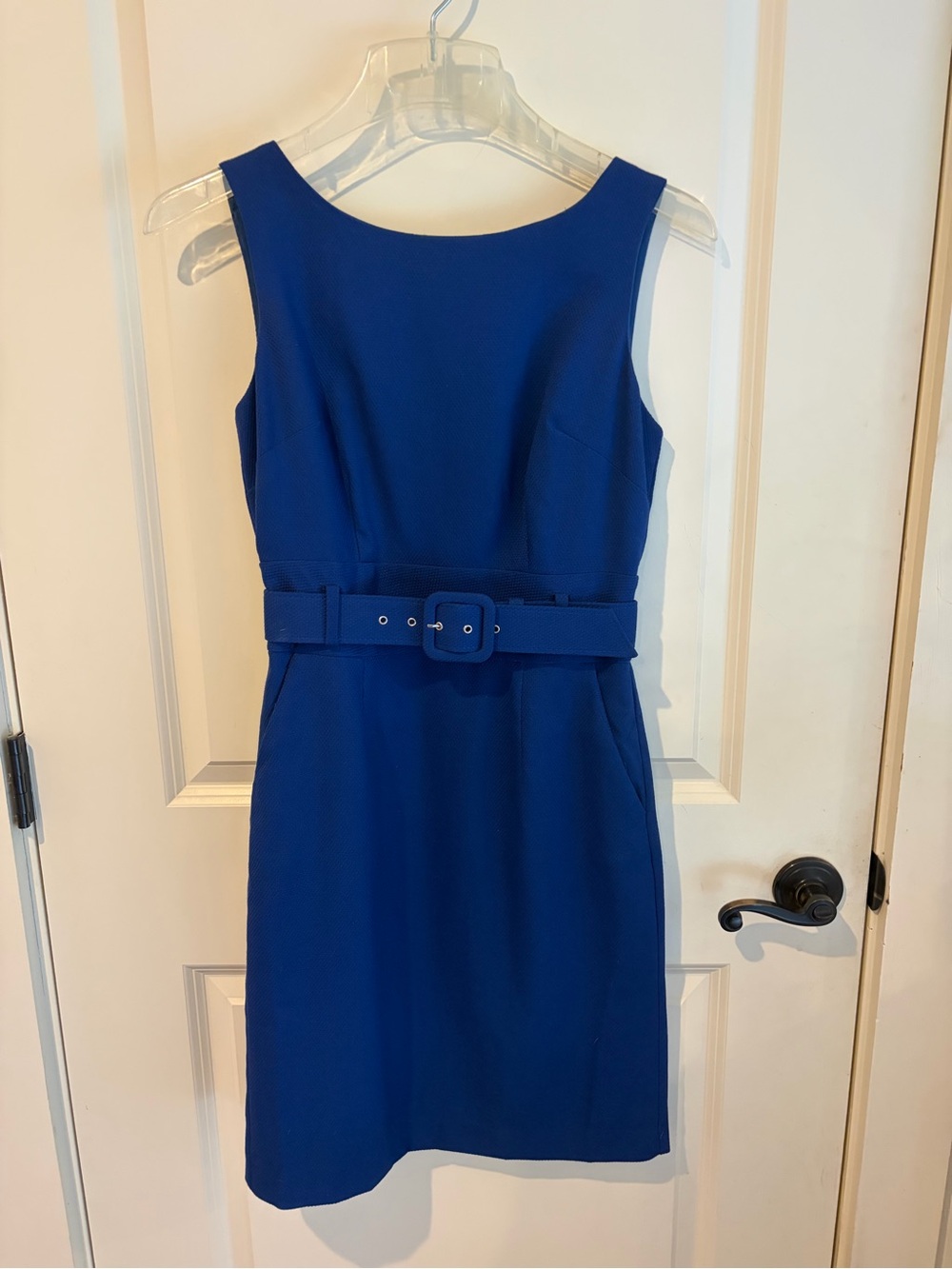 Banana Republic Sleeveless Sheath Dress in Royal Blue with Belt